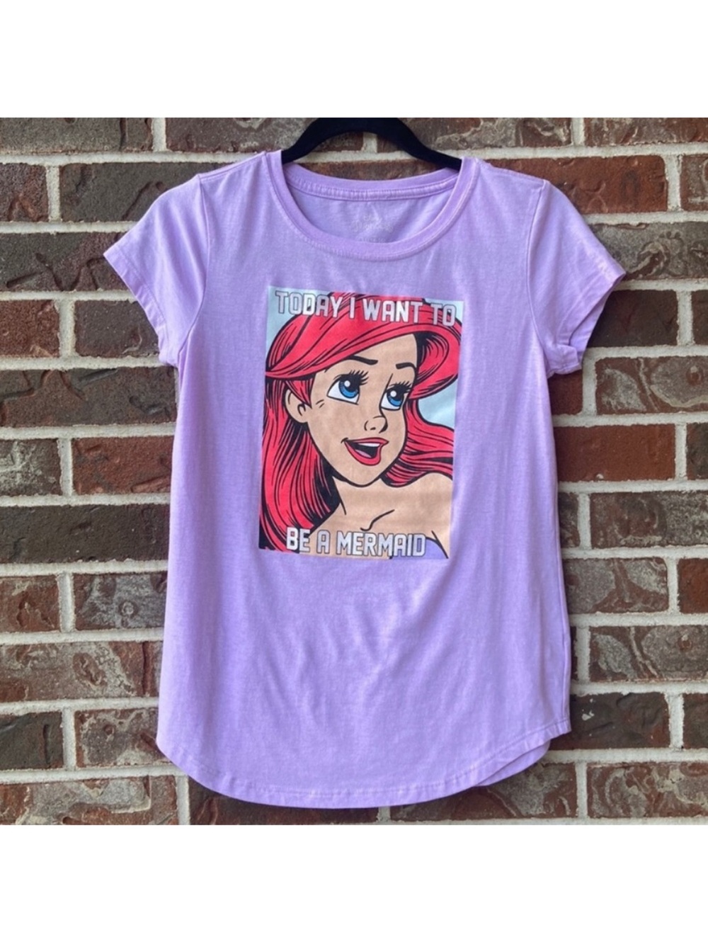 Disney Lilac Short Sleeve Tee with Ariel Pop Art